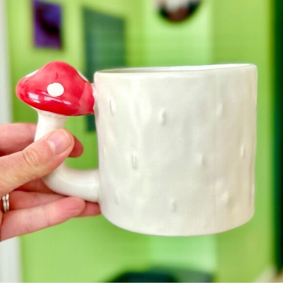 Cottagecore Whimsical Cute Ceramic Mushroom Plant Coffee Tea Mug Cup - Picture 1 of 5